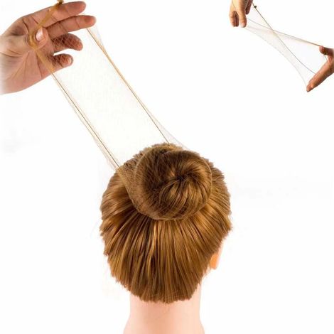 Filets à cheveux élastiques invisibles, 20 pièces, châtain clair, perruque d'infirmière de ballet de 50 cm (1/5)