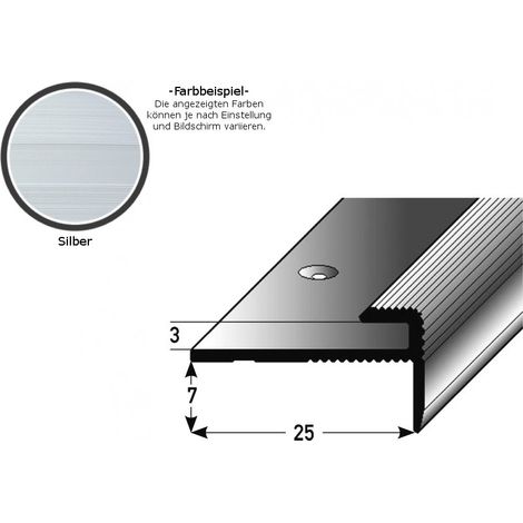 Einschubprofil "Eyeries" mit Nase für Designbeläge, Einfasshöhe 3 mm, Aluminium eloxiert, gebohrt-silber-1000
