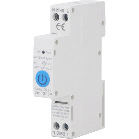 Interrupteur Connecté WiFi avec Programmation, Commande à Distance et Minuterie Intelligente 1P 40A 230V AC (1/5)