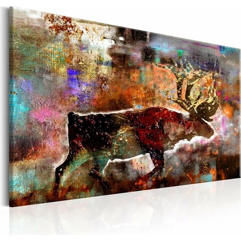 Tableau caribou coloré - 90 x 60 cm (1/4)