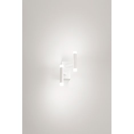 Applique LED en métal blanc mat, Design moderne avec diffuseur satiné, 12W 3000K, dimmable pour éclairage d'intérieur - Marque Perenz moderne