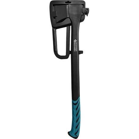 Hacha KS CA1500, hoja de acero templado, mango ergonómico de fibra de vidrio recubierto de teflón (PTFE), ángulo de la hoja 30°, longitud del mango 710 mm, peso 1500 g (1/4)