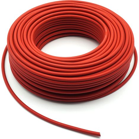 Câble Solaire 50M Monoconducteur 1X6Mm² Rouge - Résistance Thermique Tension 1500V Cc - Installation Photovoltaïque Et Industrielle Seo (1/2)