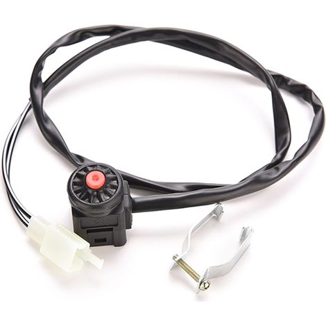 1 pièce : coupe-circuit pour moto avec klaxon à bouton-poussoir rouge et démarreur, pour moto tout-terrain, quad, UTV et moto dual-sport, sans batterie (1/5)