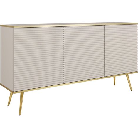 Credenza glamour beige con gambe dorate, 160 x 85 x 39 (1/5)