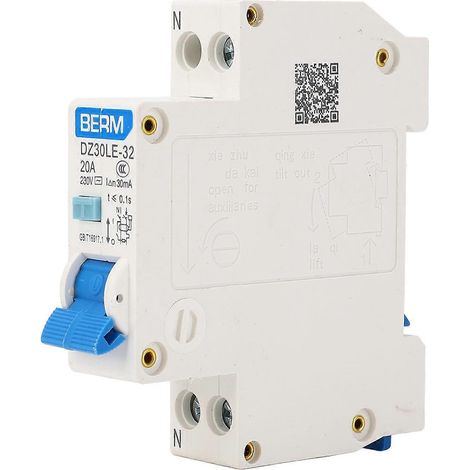 Fehlerstromschutzschalter PC DPN, verzögerungsfrei, Schienenmontage, elektrischer Überlastschutz 230 V 20 A 1