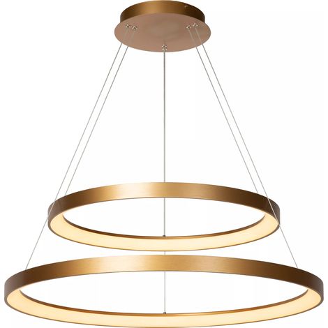 Lampadario Vidal doppio anello oro LED 92W Ø78 Lucide (1/5)