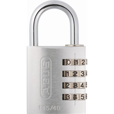Zahlenvorhangschloss 145 Schlosskörper-B.41,5mm Alu.silber Zahlenroll.4 ABUS