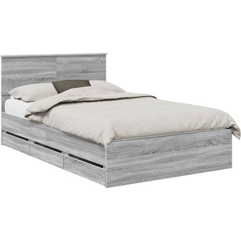 Maison Exclusive - Struttura del letto con cassetto Grigio Sonoma 120 x 190 cm