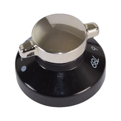 Stoves Compatible Black Silver Replacement Oven Cooker Hob Control Knob Pack of 1 (1/2)