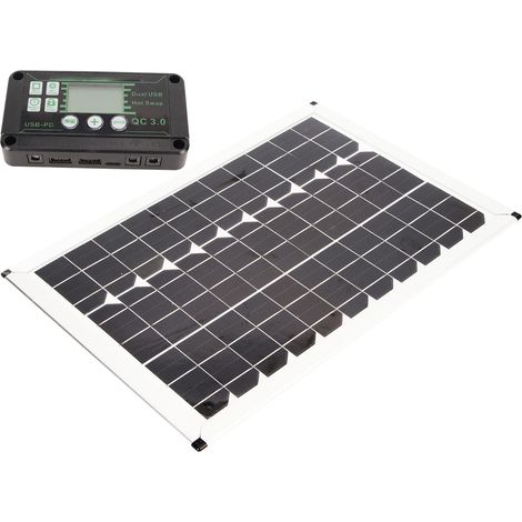 Kit panneau solaire 100 W, onduleur 220 W, contrôleur MPPT, double sortie USB, panneau de charge solaire pour voiture (1/5)
