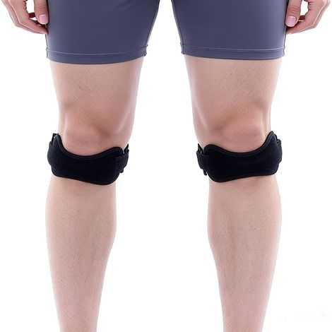 Genouillère unisexe, orthèse rotulienne, réglable, antidérapante, sangle rotulienne pour la stabilisation, convient aux sauteurs, aux joueurs de basket-ball, aux joueurs de volley-ball et aux coureurs (1/5)
