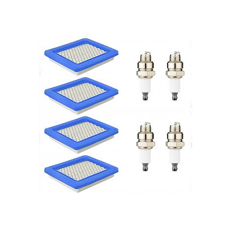 Stück Rasenmäher-Luftfilter + 2 Zündkerzen, Rasenmäherfilter, Mäher-Luftfilter für Briggs & Stratton 491588 399959 491588S Honda GCV135 GCV160 GX100 GC135 GC160 GCV190A