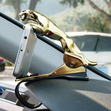 Support de téléphone portable pour voiture, support de tableau de bord léopard, fixation à 360° avec clip (1/5)