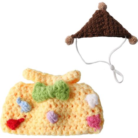 Hamster Clothing Knitted Outfits Sweater with Hat for Pet Animal