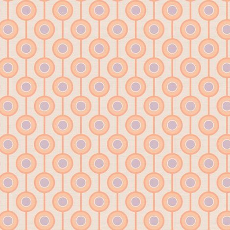 Retro wallpaper wall Profhome 395375 hot embossed non-woven wallpaper slightly textured with geometric shapes matt beige pastel orange pink lilac 4,5 m2