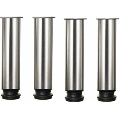 Pied de meuble-Lot de 4 Pieds de meubles de hauteur réglable en acier inoxydable pour canapé table armoires - 25cm - 25cm