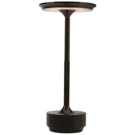 Lampe de bureau rechargeable USB, en métal noir, LED à intensité variable, commande tactile (1/5)
