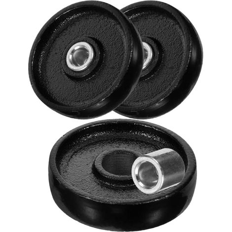 3pcs Roues de Remplacement pour Cric Horizontal 2 Tonnes en Fer Noir, Installation Facile, pour Professionnels et Usage Garage (1/5)