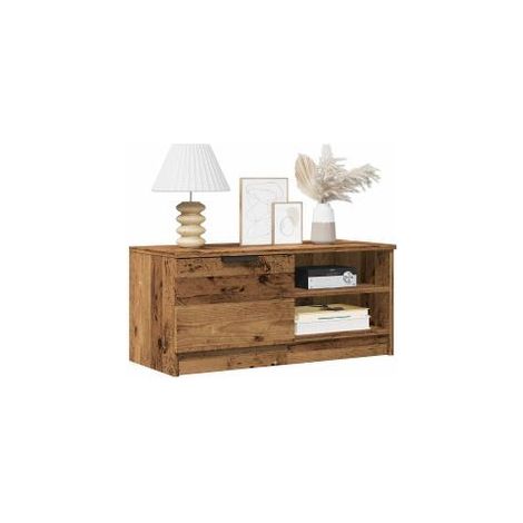 Meuble TV vieux bois 80x35x36,5 bois d'ingénierie (1/5)