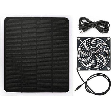 Mini ventilateur alimenté par panneau solaire, 10W, Portable,