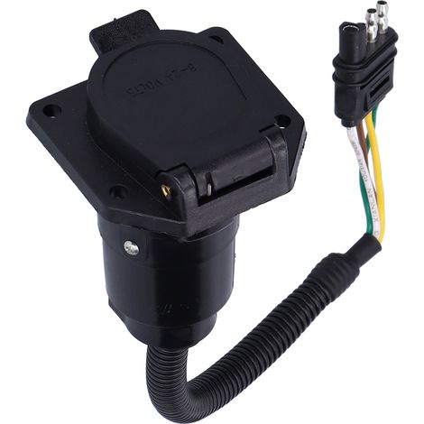 Connecteur de prise de remorque américain 4 broches plates vers 7 broches rondes avec support de montage 6-24 V (1/5)