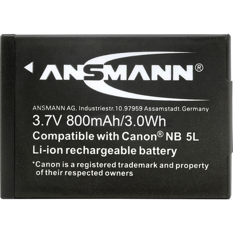 Ansmann NB-5L Kamera-Akku ersetzt Original-Akku (Kamera) NB-5L 3.7 V 800 mAh (1/4)