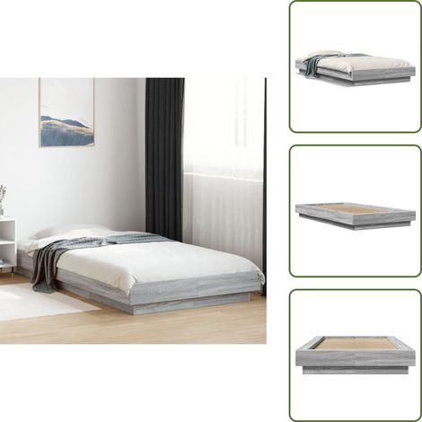 Cadre de lit sans matelas sonoma gris 75x190 cm - Cadre De Lit - Lit Double - Lit Moderne - Lit Gris - Meuble Chambre (1/5)