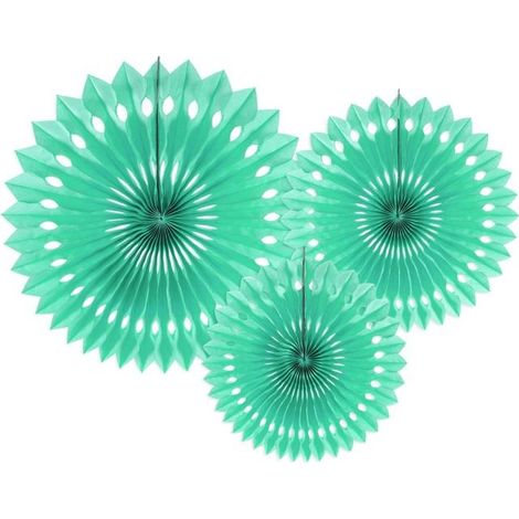 Deko-Rosetten, mint, 20-30cm (1 Packung / 3 Stk.)