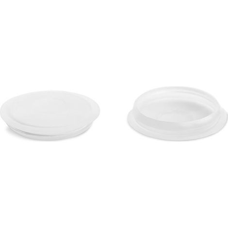 tapa embellecedora de embutir canela 25. plástico. con espiga. diámetro 25mm. para taladros. hexágono 5mm acabado blanco acabado transparente