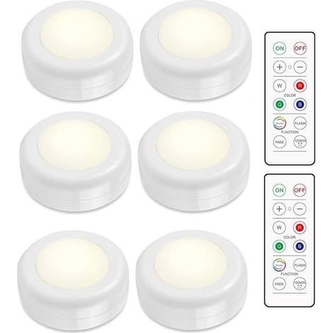 Ensemble de spots LED – 6 lampes élégantes avec 2 télécommandes pratiques (1/5)