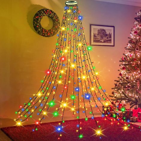 400+20 LED-Lichterkette mit Halo, 2 m x 16 Zweige, 8 Farbmodi mit Speicherfunktion, wasserdichte Lichterkette für drinnen und draußen, Weihnachtsdekoration (1/5)
