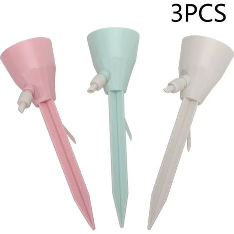 Système d'irrigation goutte à goutte réglable (3 couleurs) avec 3 picots d'arrosage automatique pour plantes d'intérieur et d'extérieur en pot. (1/5)