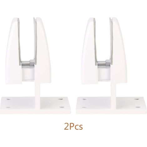 Support Verre Solide En T - Alliage Aluminium Et Plastique - Pour Cloison De Bureau Ou Table - Blanc Sable - Lot De 1 (1/5)