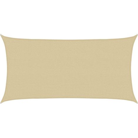 vidaXL Telo Ombra Beige 2 x 6 m HDPE