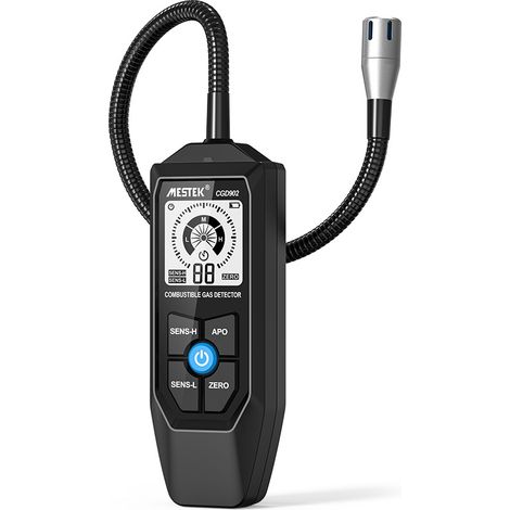 Détecteur de gaz naturel MESTEK, détecteur de fuite de gaz avec col de cygne de 18,5 pouces, renifleur de gaz portable avec alarme sonore et visuelle (1/4)