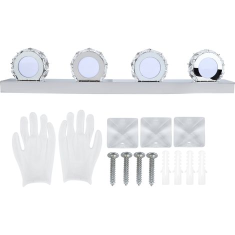 Miroir de salle de bain à LED cristal, éclairage frontal rond blanc 85-265V4 (1/5)
