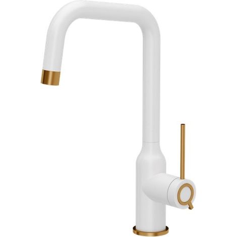 Quadron Natalie rubinetto cucina bianco rotante 360 gradi