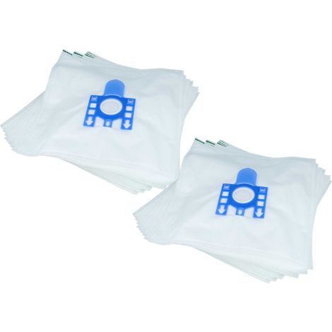 vhbw 20x Sacs compatible avec Miele C3 Ecoline, C3 Powerline aspirateur - microfibres non tissées, Typ G/H/N, 30cm x 22cm, blanc / bleu (1/4)