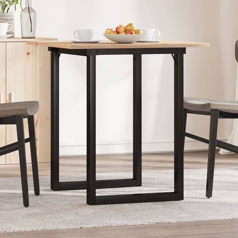 vidaXL Tavolo da Pranzo Telaio a O 70x70x75 cm Legno Pino e Acciaio (1/6)