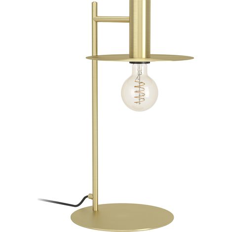 Lampada Da Tavolo Moderna Escandell Acciaio Ottone Spazzolato 1 Luce E27 (1/2)