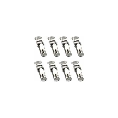 8 Pièces Fermeture a Levier Fermeture à Ressort Loquet Bascule en Acier Inoxydable Pour Coffre à Outils,Tiroir,Armoire et Coffre - Silver (1/5)