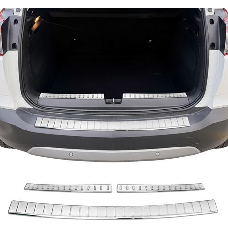 OMAC Kit Protection de Pare-Chocs arrière Compatible avec Opel Crossland X 2017-2021 Brillant inox 3Pcs (1/5)