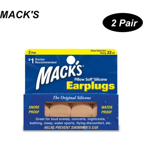 Irovami  2 paires de bouchons d'oreilles en silicone antibruit, professionnels, étanches, pour la natation, protection auditive et anti-ronflement (1/5)