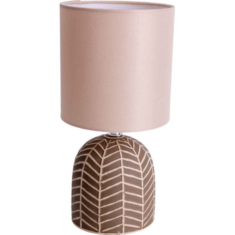 Tischleuchte Schreibtischlampe Nachttischlampe Schlafzimmerlampe Keramik Braun