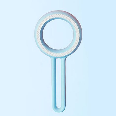 Brosse d'épilation pour animaux de compagnieGrattoir à poils de chat et de chienNettoyant pour poils de chienProduits pour animaux de compagniePeigne à poils de chat double face, rond，bleu (1/5)