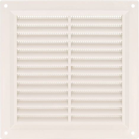 Grille de ventilation carrée en Plastique avec moustiquaire Grilles d'aération pour sortie d'air Idéal pour plafond de cuisine et salle de bain Dimensions : 170 x 170 mm Couleur: Blanc (1/5)