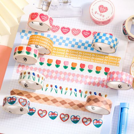 Ruban adhésif décoratif japonais pour scrapbooking, bordures de journal intime, collage de photos, accessoires DIY, autocollants adhésifs. (1/5)