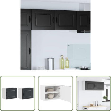 Holz Küchenschrank -  Küchenschrank mit Speicher Kalmar 2 pcs Schwarz 50 x 31 x 40 cm (1/5)
