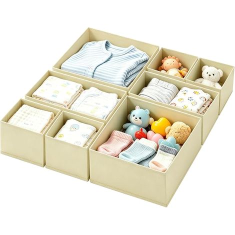 Organisateur de Tiroir Gris Rangement Vetement Dressing (1/5)